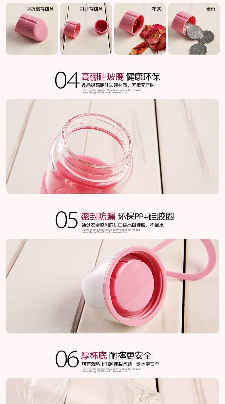 創(chuàng)意加厚可愛單層玻璃杯