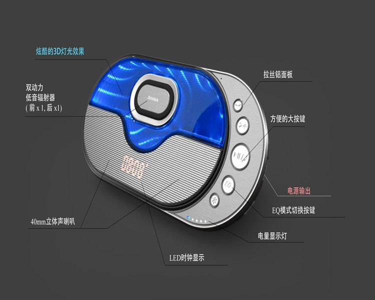 無(wú)線藍(lán)牙音箱重低音發(fā)光多功能七彩燈立體燈光手機(jī)通用插卡音響